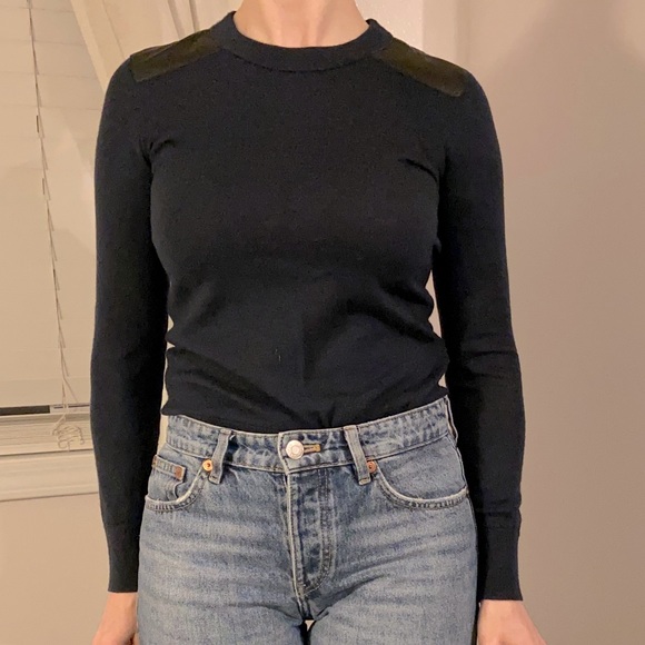 Kate Spade Ginnie Leather Trim Wool Sweater - Picture 6 of 16